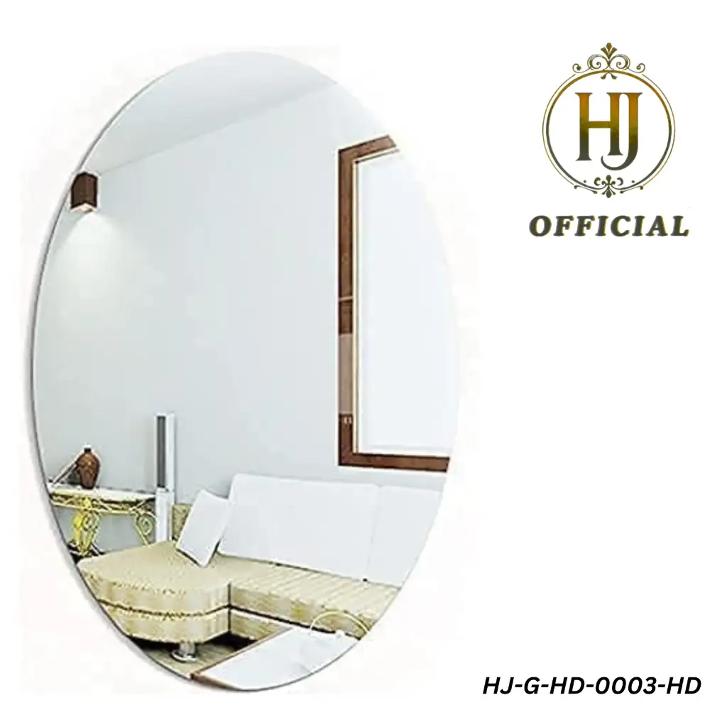 HJ Oval Shape Wall Sticker Mirror | Unbreakable Plastic HD Reflective Sheet for Makeup & Home Décor Min Order 10PCS
