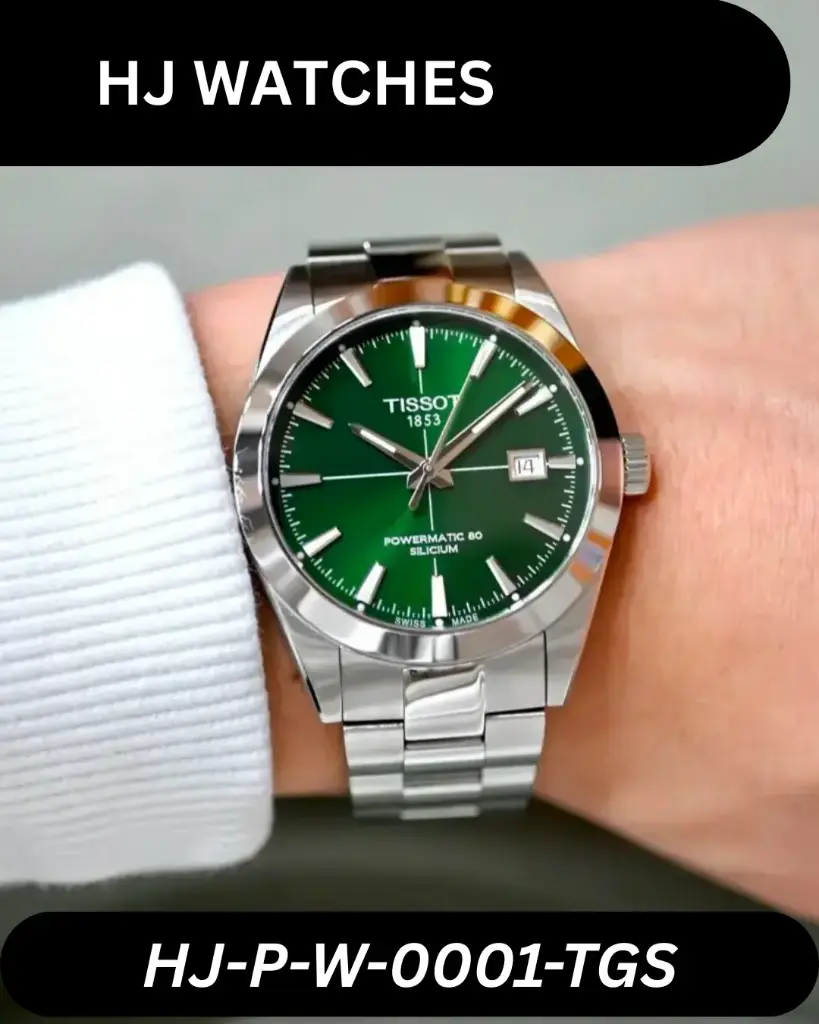 HJ Official TISSOT GENTLEMAN POWERMATIC 80 SILICIUM GREEN DIAL MEN  HJ-P-W-0001-TGS